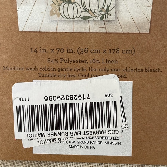 Create Decorate Celebrate Harvest Table Runner - 14” x 70” - Picture 5 of 5